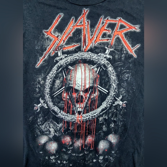 💀 Slayer Band Concert Rock Metal T-Shirt Ladies Size Large 💀 - Picture 4 of 6
